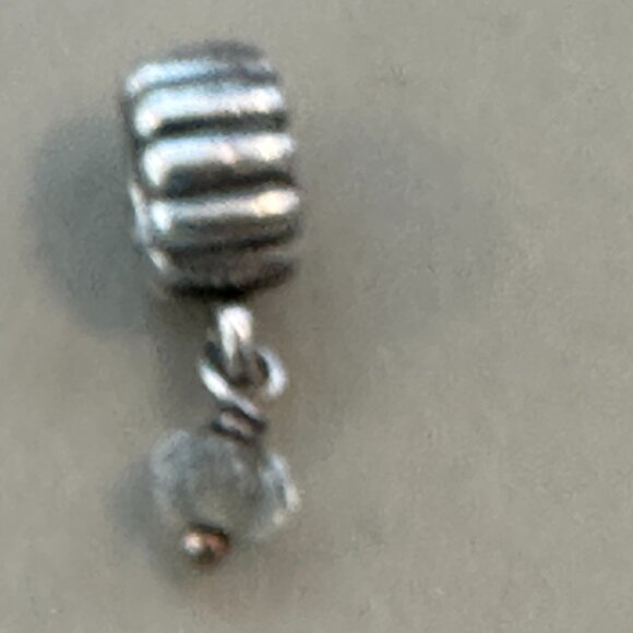 Authentic PANDORA SILVER Birthstone MARCH AQUAMARINE DANGLE CHARM - EUC - Picture 6 of 13